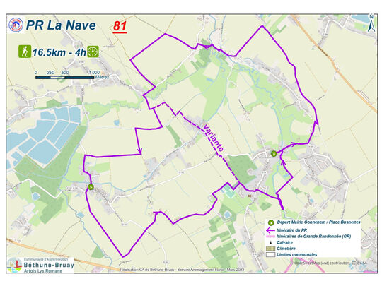 16 km, 4h00, au départ de la mairie de Gonnehem ou de la place de Busnettes.
Rue des Martyrs / Sentier des Martyrs / Impasse des Martyrs / Rue de Bellerive / Rue du Moulin / Chemin Chocquoy / Ruelle Hanon / Rue de Bellerive / Sentier le long de la Clarence / ... / Rue Neuve / Chemin des Grandes Ailes / Chemins d'exploitation n°29 et n°11 / Rue de Busnes / Rue de Lillers / Chemin du Pré des Dames / Chemin d'exploitation n°8 / Chemin du Réveillon / Rue du Hamel / Rue de Lenglet / Rue des Prés / Chemin des Plantins / Chemins d'exploitation n°19, n°18 et n°20 / Sentier le long de la Clarence